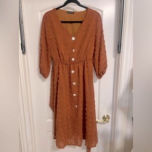 Polka Dot Orange Dress. Size M.